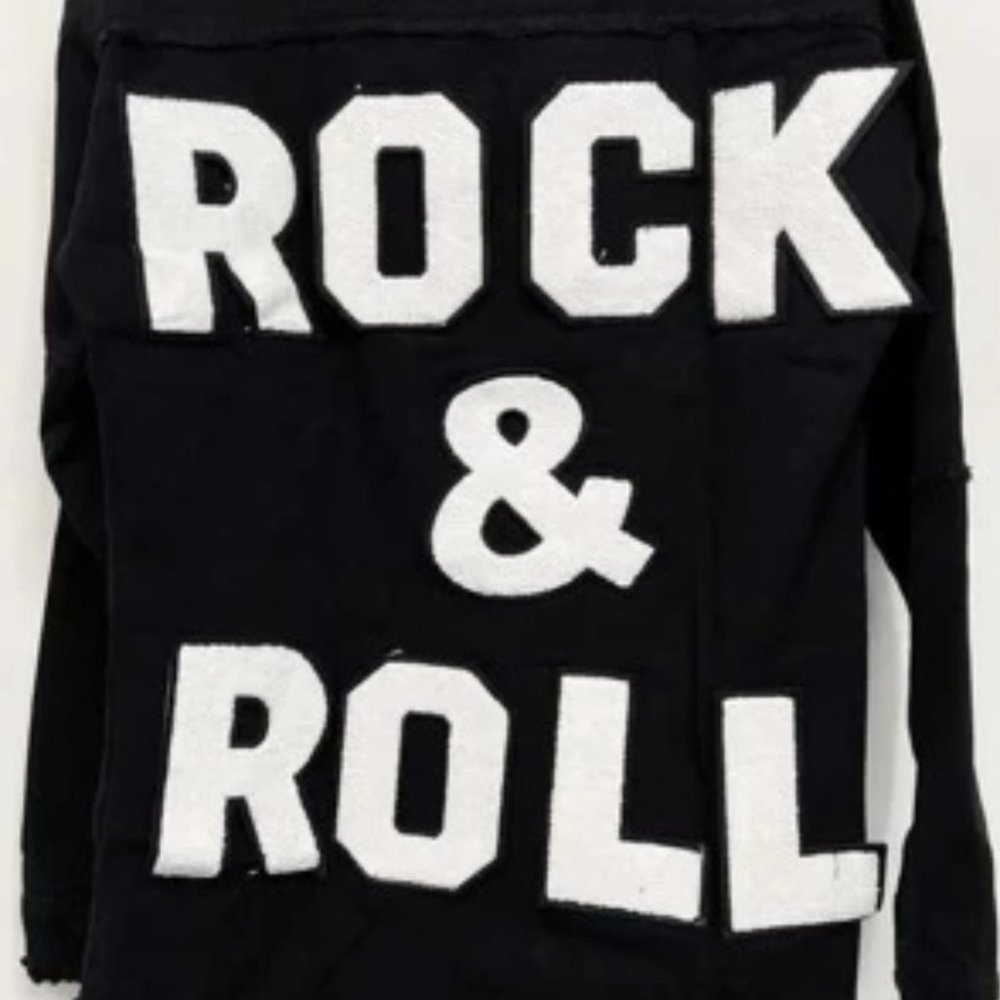 BLACK DENIM JACKET ROCK & ROLL - Picture 14 of 16